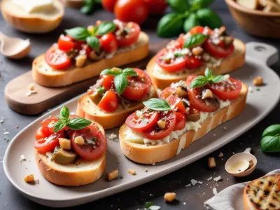 Bruschetta aux champignons et parmesan