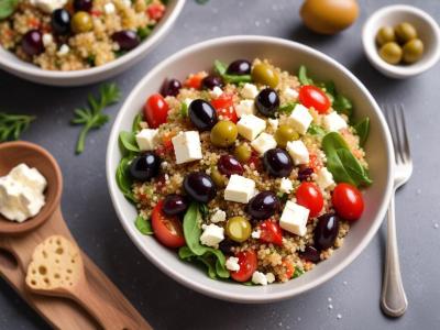 Salade Méditerranéenne au Quinoa, Feta et Olives
