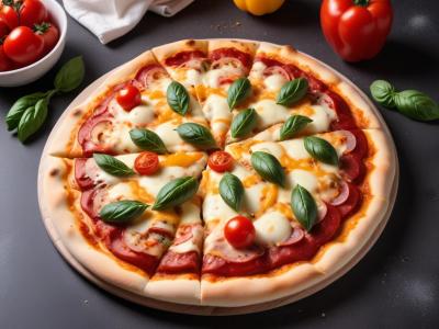 Pizza maison aux légumes du soleil et mozzarella