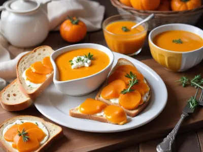 Velouté de Potimarron Doux et Tartines Crémeuses au Chèvre