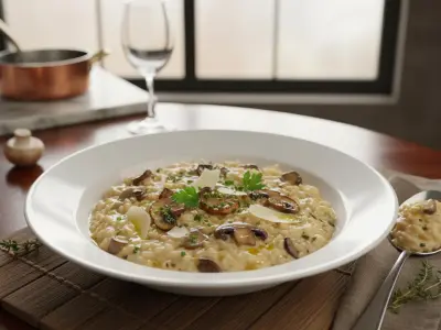 Risotto Crémeux aux Champignons de Paris et Cèpes