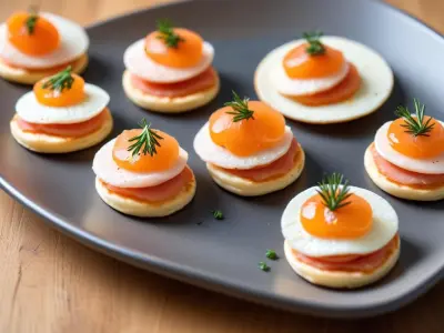 Mini Blinis au Saumon Fumé et Aneth
