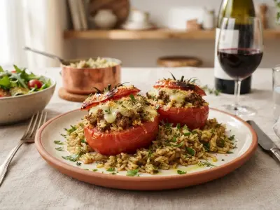 Tomates farcies au bœuf et riz parfumé