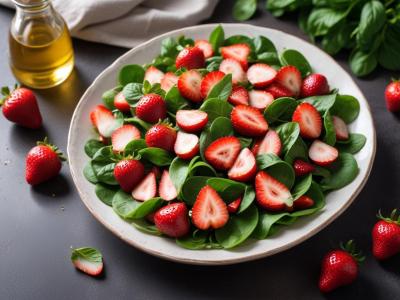 Salade Printanière d'Épinards et Fraises à la Vinaigrette Balsamique