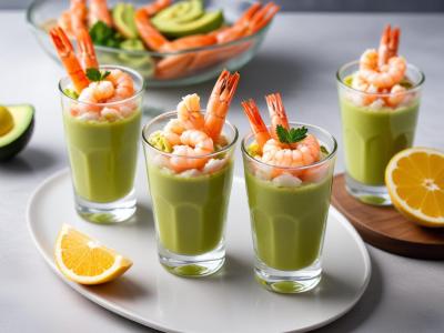 Verrine de crevettes, avocat et pamplemousse