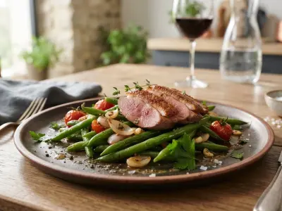 Poêlée de haricots verts et canard