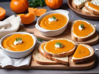 Velouté de Potimarron et Tartines Croustillantes au Chèvre