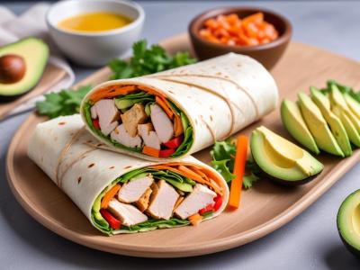 Wrap au Poulet, Avocat et Crudités