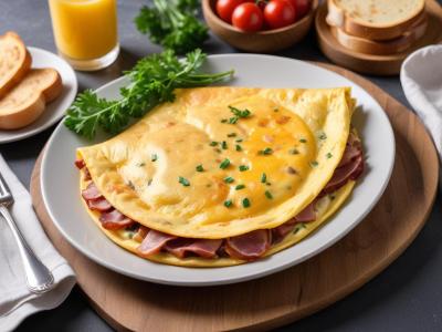 Omelette aux Champignons de Paris et Lardons