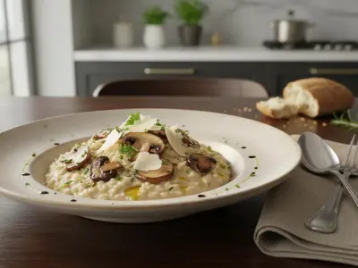 Risotto Crémeux aux Champignons et Parmesan