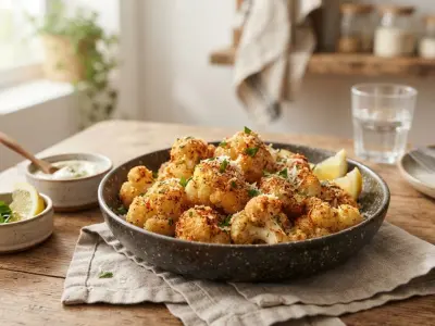 Croustillants de chou-fleur au parmesan et paprika fumé à l'air fryer
