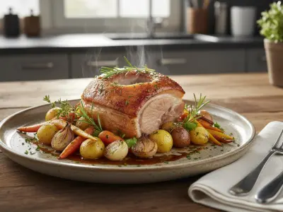 Rouelle de Porc Confite au Four et ses Petits Légumes