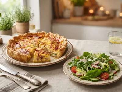 Quiche lorraine et salade verte