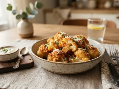 Croustillants de chou-fleur au parmesan et paprika fumé à l'air fryer