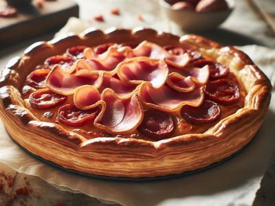 Tarte Feuilletée au Jambon et Chorizo
