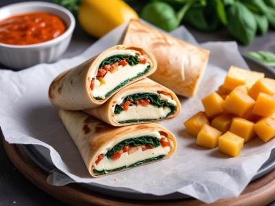 Wrap à la Dinde, Fromage et Épinards