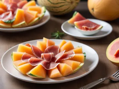 Sphères Éclatantes de Melon et Prosciutto Croustillant