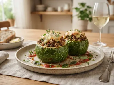Courgettes rondes farcies au boeuf et herbes fraîches