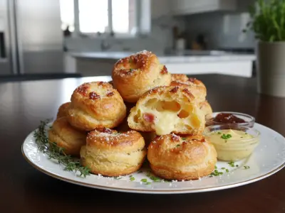 Gougères Dorées aux Lardons et Comté