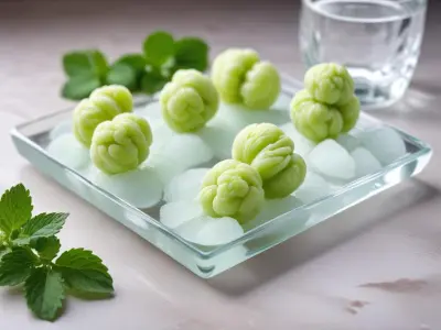 Sphères Écumeuses de Wasabi et Gingembre sur Lit de Cristal