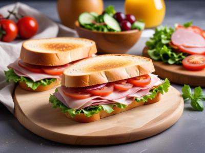 Sandwich Rustique au Jambon de Pays et Salade Fraîche