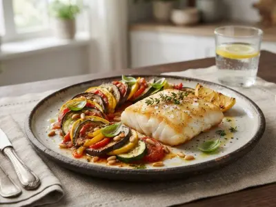 Ratatouille maison et filet de cabillaud