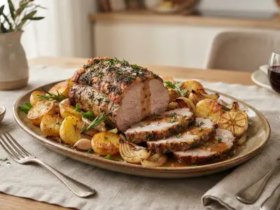 Rôti de porc et pommes de terre au four