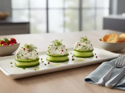 Trio de Bouchées Fraîcheur au Concombre et Fromage de Chèvre