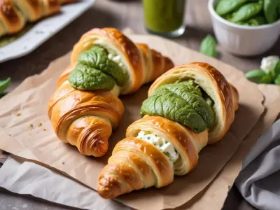 Croissants feuilletés au pesto et chèvre