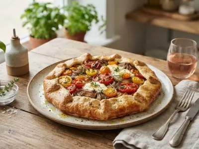 Tarte rustique aux tomates et chèvre frais