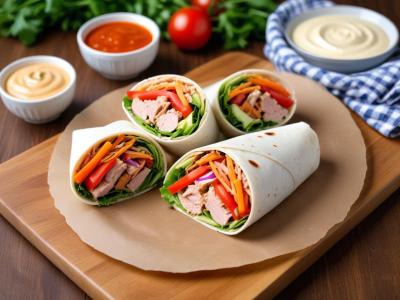 Wrap au Thon, Crudités et Sauce Yaourt