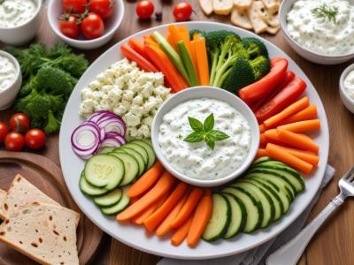 Tzatziki et légumes croquants