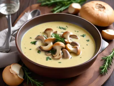 Velouté Crémeux de Champignons à l'Ail Parfumé