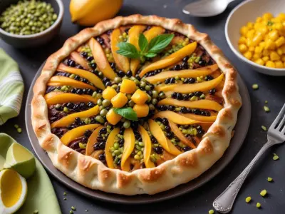 Galettes de Riz Noir aux Perles de Mangue et Éclats de Pistache