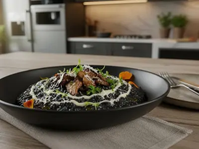 Le Risotto Noir 'ExtractValue' aux Champignons