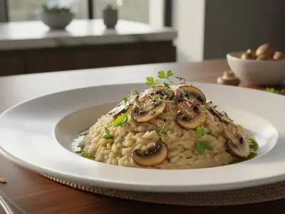 Risotto Crémeux aux Champignons de Paris et Parmesan