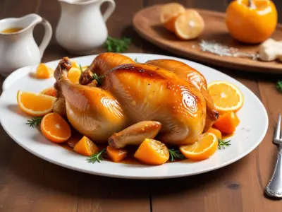 Poulet rôti aux clémentines et miel