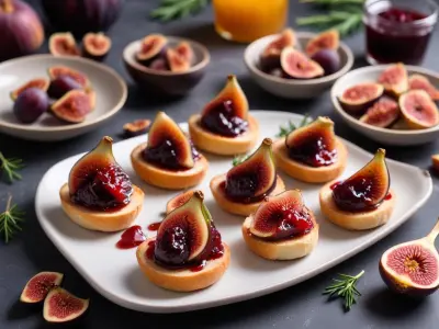 Canapés festifs au magret de canard et confiture de figues