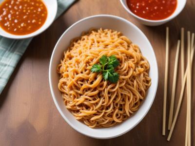Bol de Nouilles de Riz Froid à la Sauce Soja-Sésame