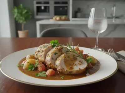 Rôti de dinde à la moutarde et fond de veau au Cookeo (congelé)