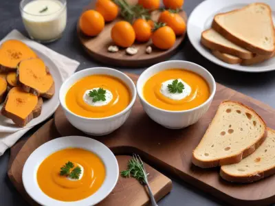 Velouté de Potimarron Rôti et Tartines Croustillantes au Chèvre
