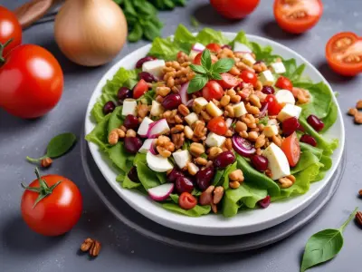 Salade gourmande de magret fumé aux noix