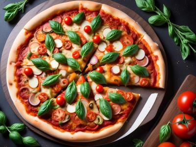 Pizza Maison aux Légumes de Saison (Pâte Fine)