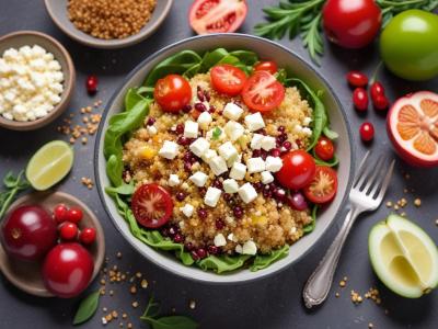 Salade de Quinoa, Feta et Grenade Rafraîchissante