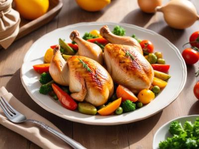 Poulet Rôti Traditionnel aux Légumes du Soleil