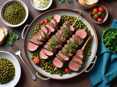 Côtelettes d'agneau grillées à la chimichurri avec petits pois printaniers