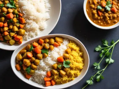 Curry de légumes de saison et riz basmati