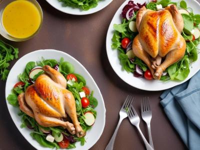 Poulet Rôti Froid et Salade Verte