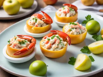 Verrines de Crabe, Pomme Verte et Aneth