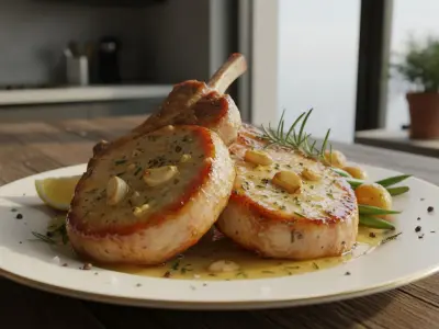 Côtes de Porc au Beurre d'Ail et Romarin